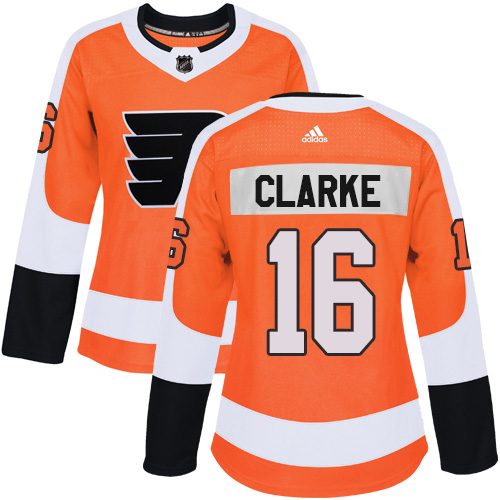 Adidas Flyers #16 Bobby Clarke Orange Home Authentic Women's Stitched NHL Jersey